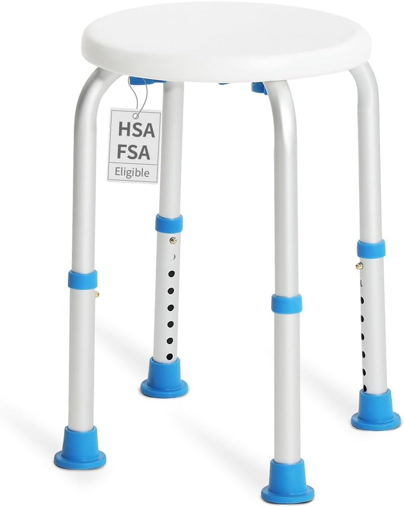 Souheilo Adjustable Shower Chair for Inside Shower, HSA/FSA Eligible Round Shower Stool for Inside Bathtub, Tool-Free Shower Seat for Elderly/Senior/Disabled/Pregnant - Image 1